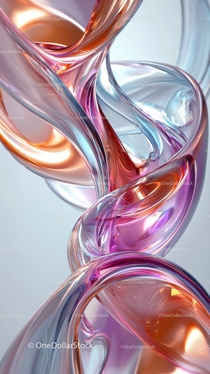 Colorful Glass Sculpture with Fluid Swirl Design for Modern Interiors