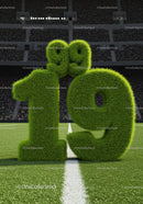 Grass-Covered Number Nineteen on Soccer Field