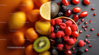 Vibrant Assortment of Fresh Fruits with Citrus and Berries