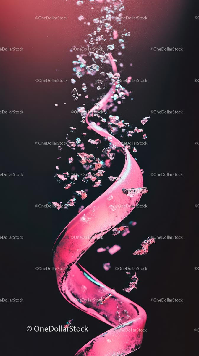 Pink Spiral with Ice Crystals Artistic Abstract