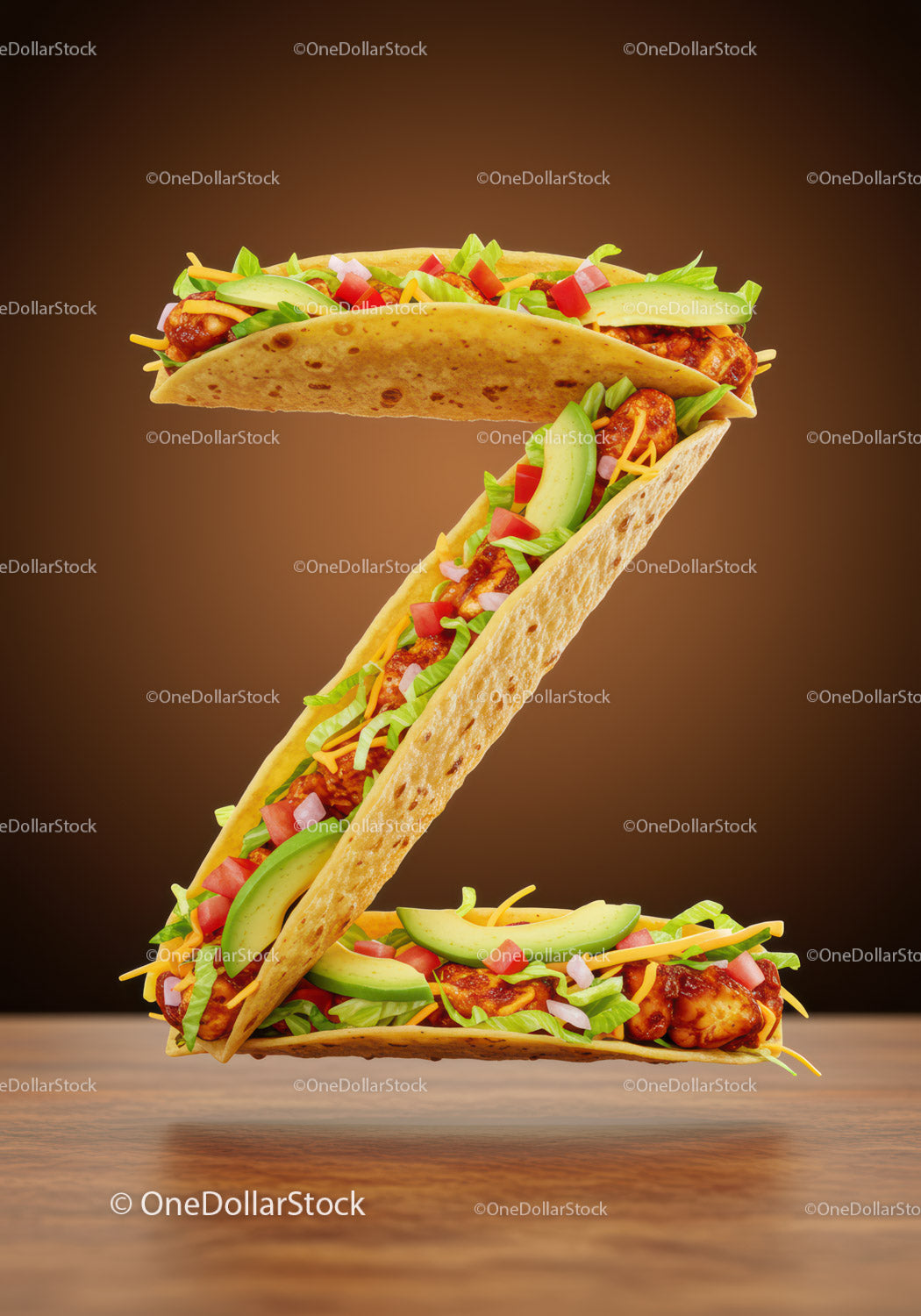 Creative Letter Z Made From Delicious Tacos