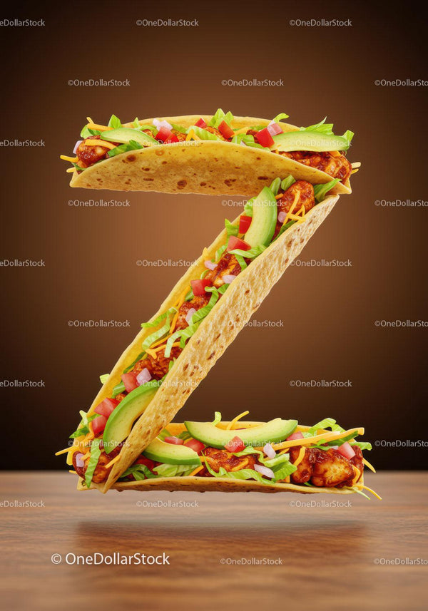 Creative Letter Z Made From Delicious Tacos
