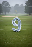 Golf Course Yardage Marker Made from Golf Balls