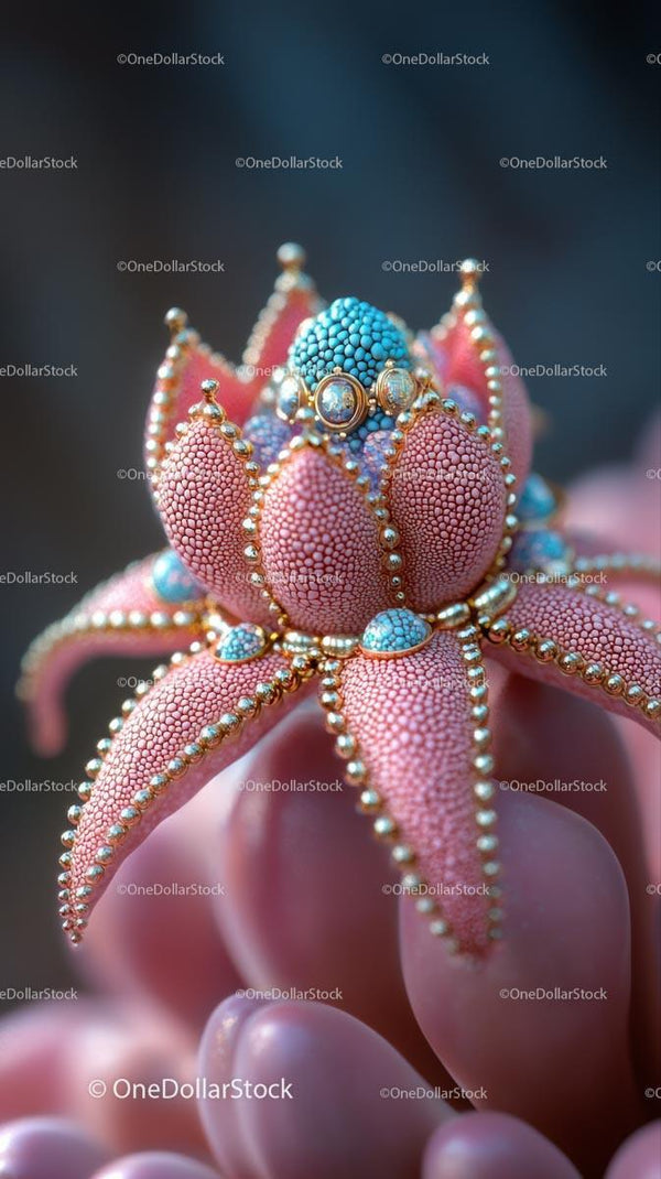 Decorative Octopus with Gemstone Accents and Pink Blue Coloration