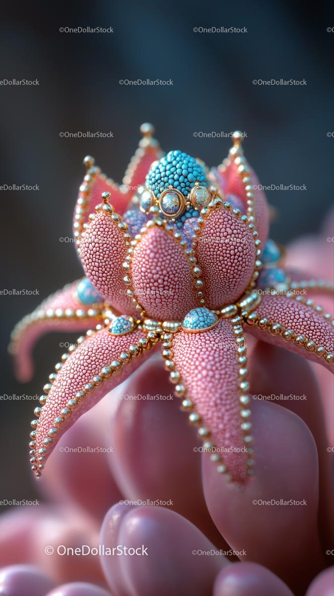 Decorative Octopus with Gemstone Accents and Pink Blue Coloration