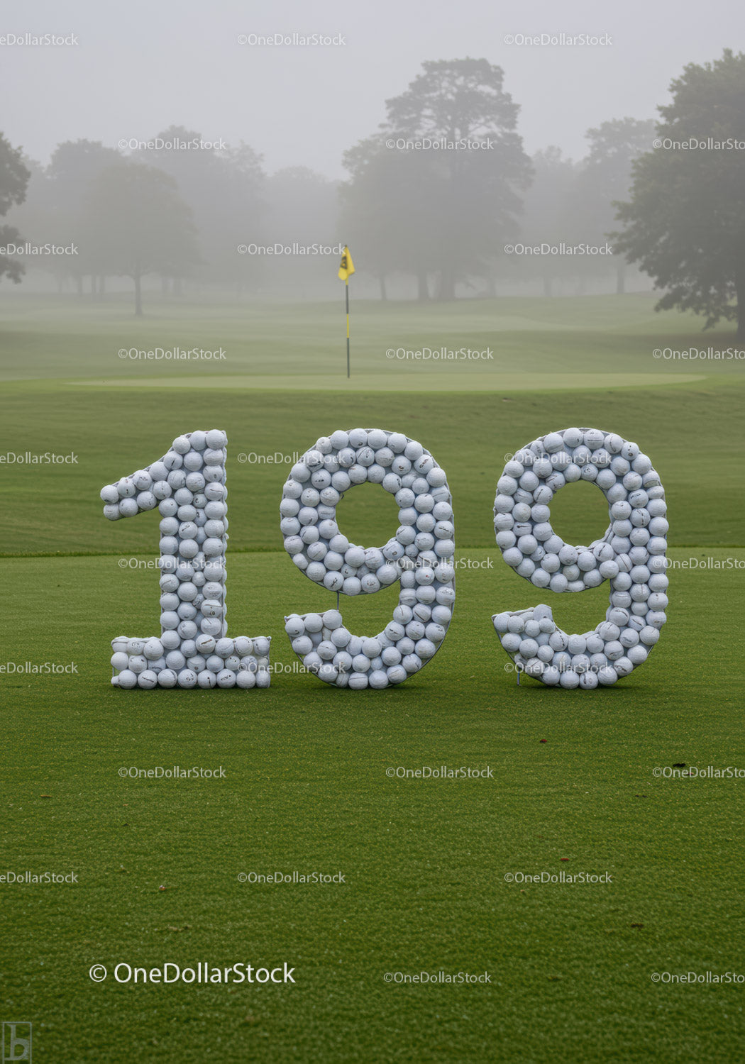 Uroczystość wręczenia nagród golfowych z piłkami w kształcie 199 na zielonym polu