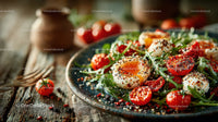 Fresh Cherry Tomato and Arugula Salad with Soft Boiled Eggs