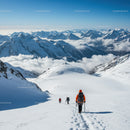 Snowy Mountain Climbing Adventure with Group of Hikers