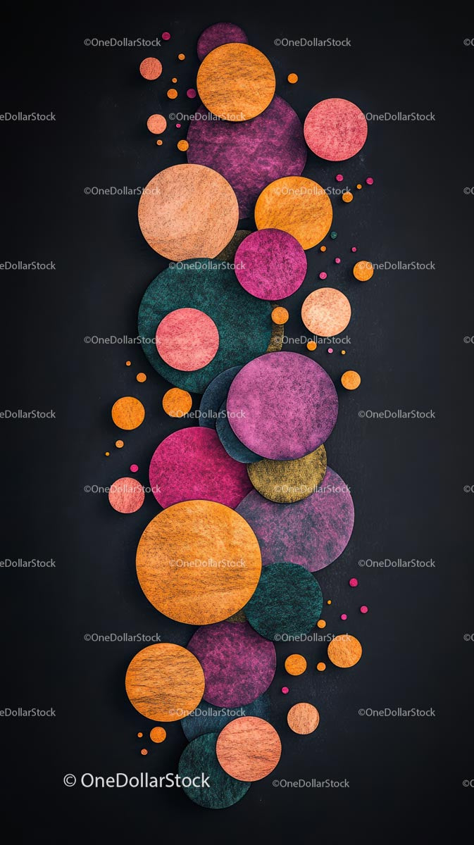 Colorful Paper Circle Composition for Artistic Backgrounds