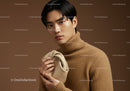 Stylish Young Man in Beige Turtleneck for Fashion Portrait