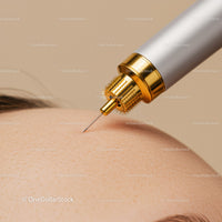 Close Up of Microdermabrasion Device in Use on Facial Skin