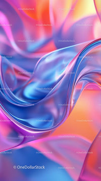 Vibrant Abstract Fluid Art with Glossy Swirls