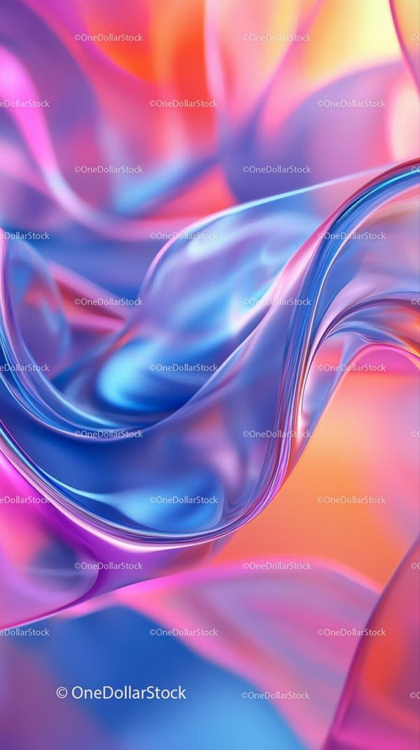 Vibrant Abstract Fluid Art with Glossy Swirls