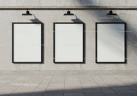 Three Vertical Blank Posters on Urban Concrete Wall