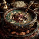 Assorted Spices in Rustic Bowl with Star Anise and Dried Herbs