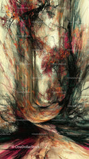 Abstract Swirling Art with Vibrant Colors and Textured Patterns