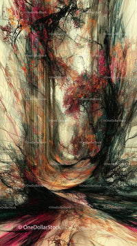 Abstract Swirling Art with Vibrant Colors and Textured Patterns
