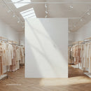 Minimalist Boutique with Neutral Elegant Dresses Displayed