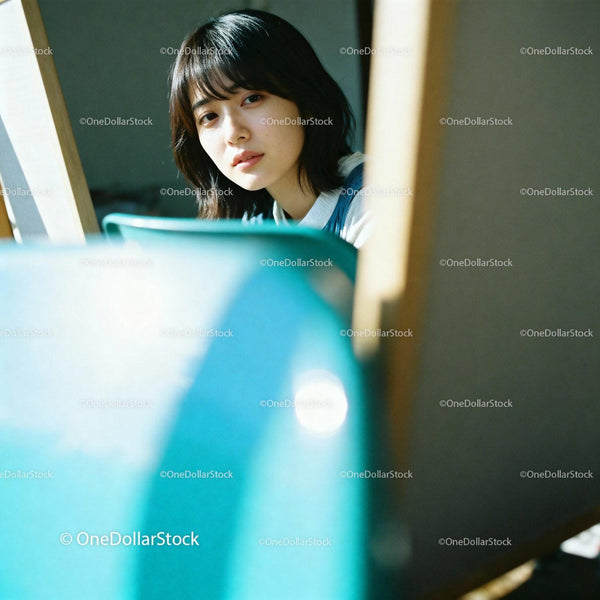 Young woman gazing thoughtfully in softly lit room