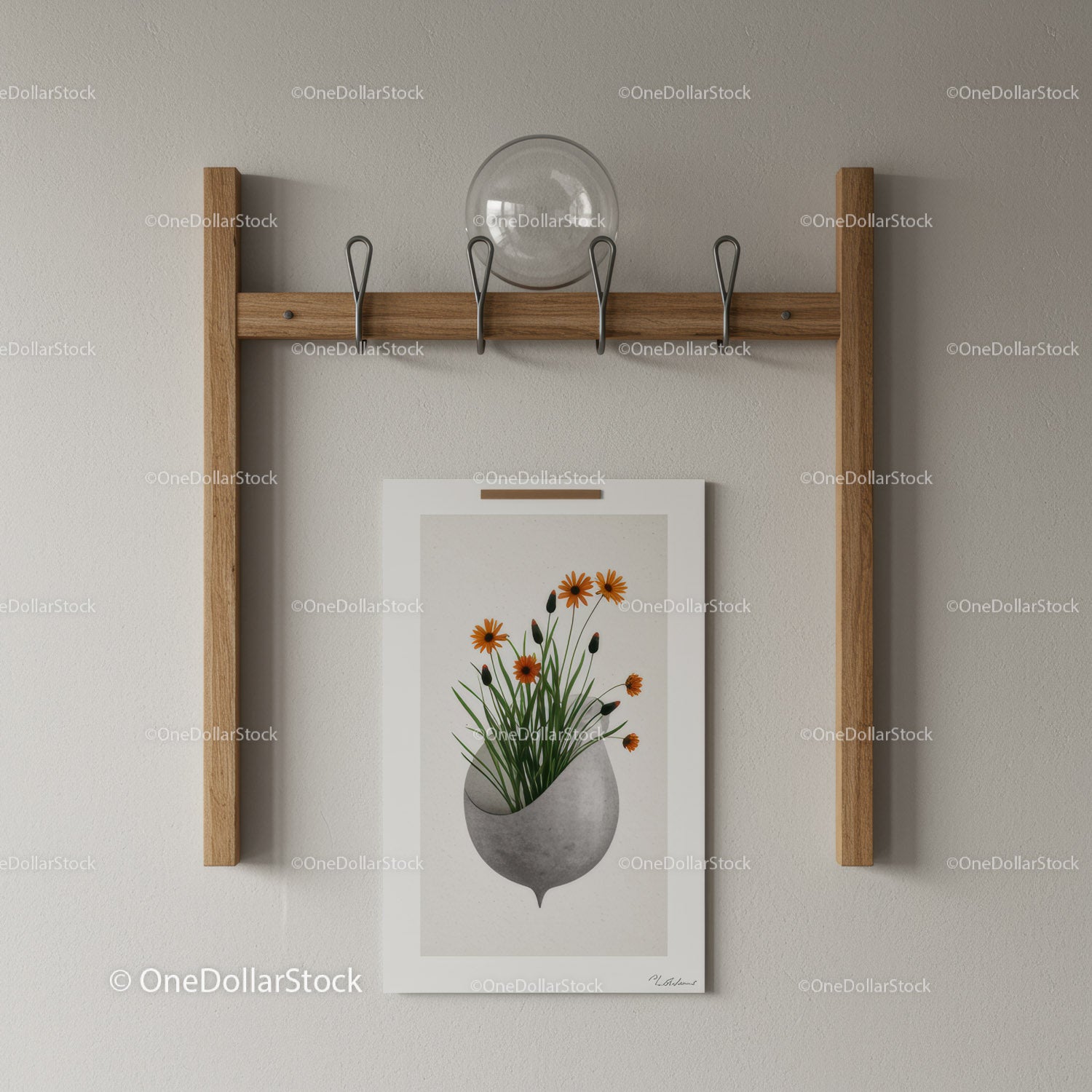 Botanical Flower Vase Illustration for Modern Home Decor