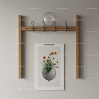 Botanical Flower Vase Illustration for Modern Home Decor