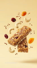 Healthy granola bars with nuts and dried fruit mix