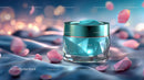 Glass Container with Floating Rose Petals in Tranquil Setting