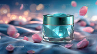 Glass Container with Floating Rose Petals in Tranquil Setting
