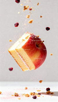 Creative Fusion of Apple and Sponge Cake with Berries