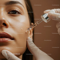 Close-Up of a Woman Applying Facial Serum with Dropper for Skin Care