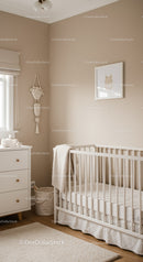 Neutral Nursery with Baby Crib and Minimalist Decor in Soft Tones
