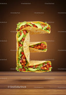 Letter E Shaped Chicken Tacos with Fresh Vegetables