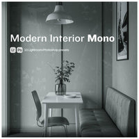 Modern Interior Mono Lightroom presets cover preview