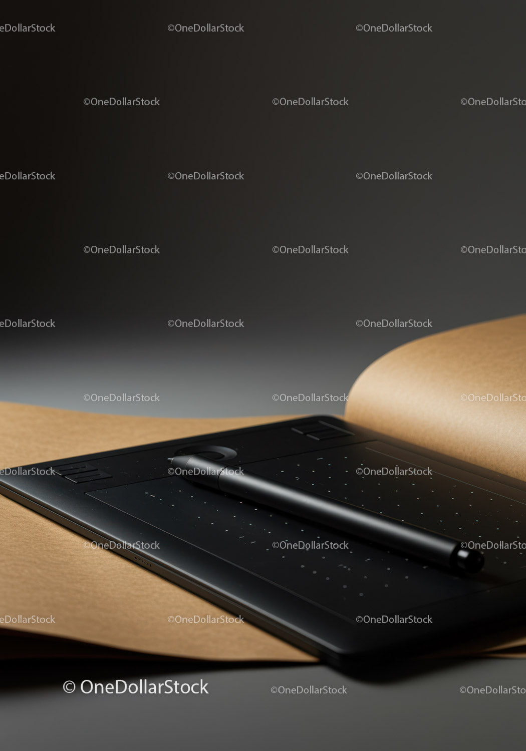 Czarny cyfrowy tablet graficzny z rysikiem do kreatywnego projektowania