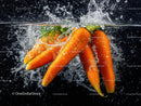 Fresh Carrots Splashing Water with Vibrant Orange Color