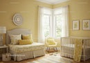 Bright Nursery Room with Yellow Walls and Elegant Decor for Babies