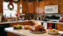 Cozy Kitchen Decorated for Christmas Dinner Preparation