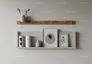 Minimalist Wall Shelves with Vases and Botanical Prints Decor