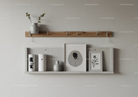 Minimalist Wall Shelves with Vases and Botanical Prints Decor