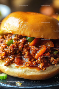 Juicy Beef Burger with Lettuce Tomato and Spicy Sauce