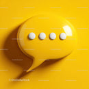 Modern Speech Bubble with Yellow Buttons on Bright Yellow Background