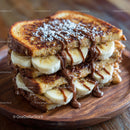 Banana Toast with Chocolate Drizzle and Sugar Sprinkles for Breakfast or Dessert