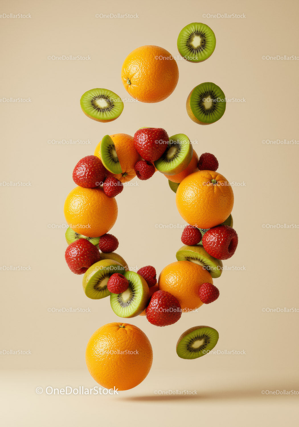 Floating Fresh Fruit Wreath with Vibrant Citrus and Berries