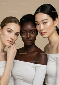 Diverse Women Portrait in Studio Showcasing Natural Beauty and Confidence