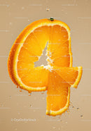 Fresh orange slices with water droplets in motion