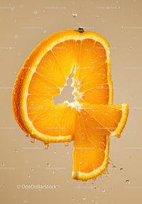 Fresh orange slices with water droplets in motion