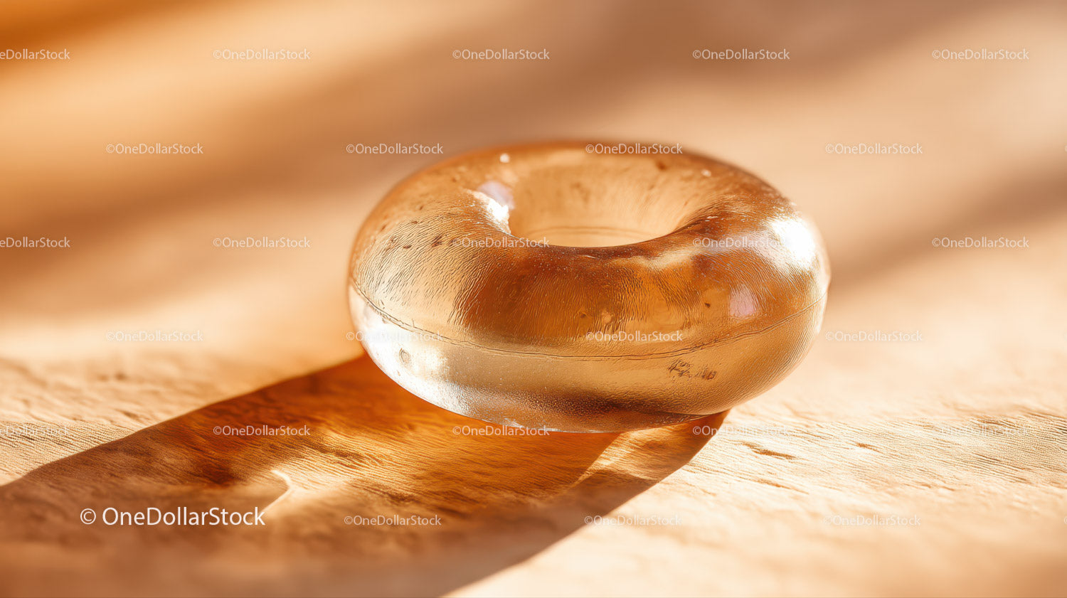Luxurious Golden Glass Gemstone with Sparkling Glitter in Sunlight