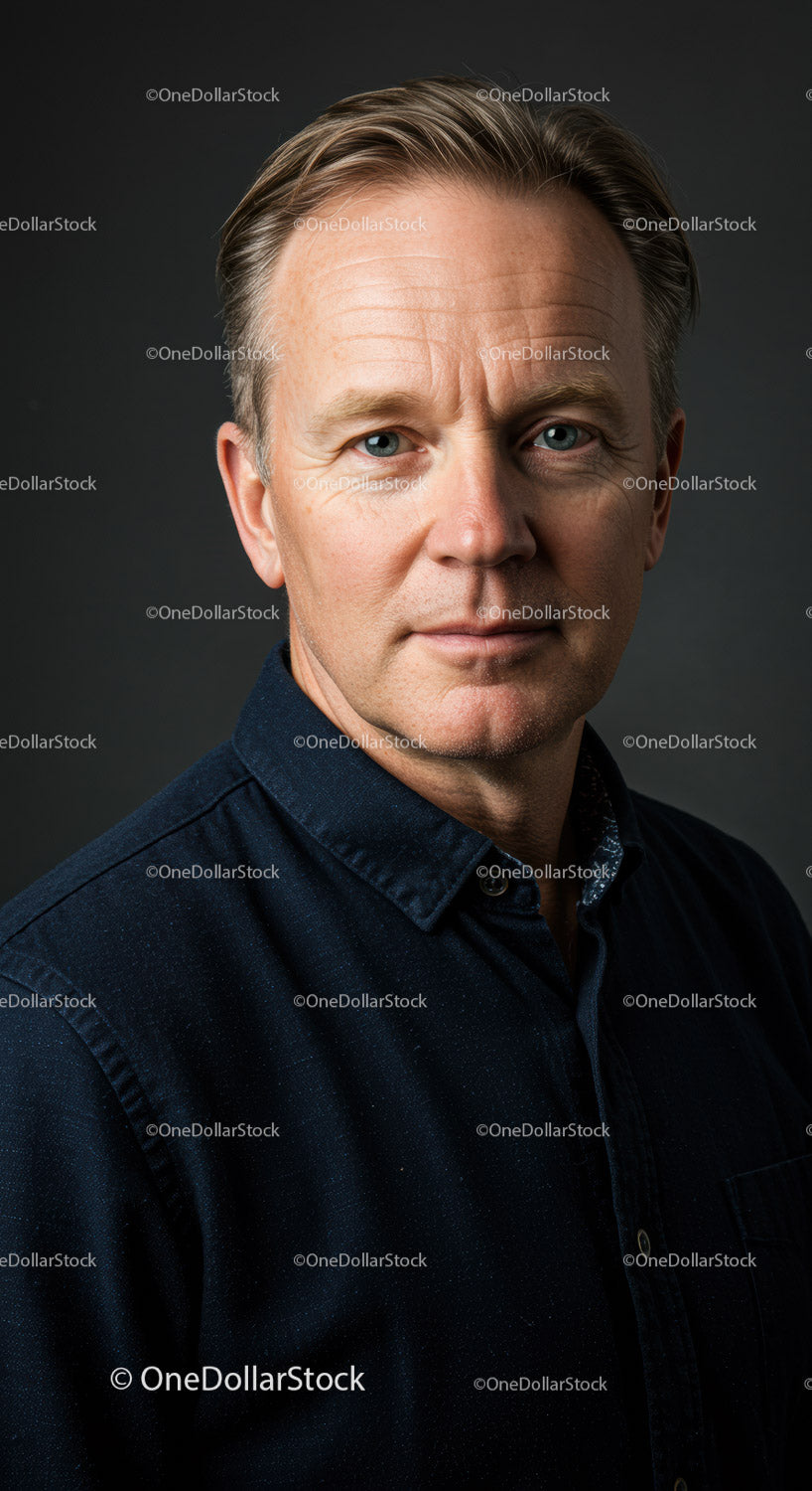 Professional Mature Man Portrait With Confident Expression