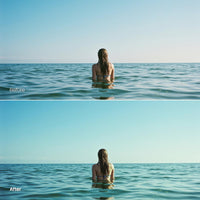 Before and after Holiday Postcard LUT Pack effect