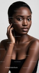 Elegant Portrait of a Black Woman with Flawless Skin and Confident Expression